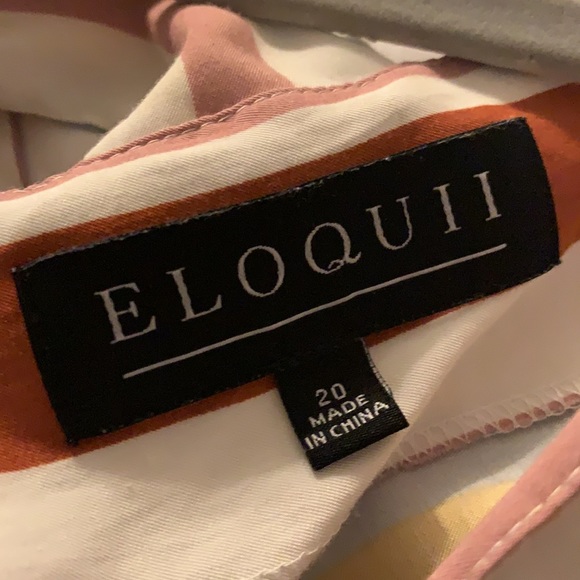 ELOQUII Midi Stripe Print Dress - Picture 4 of 4